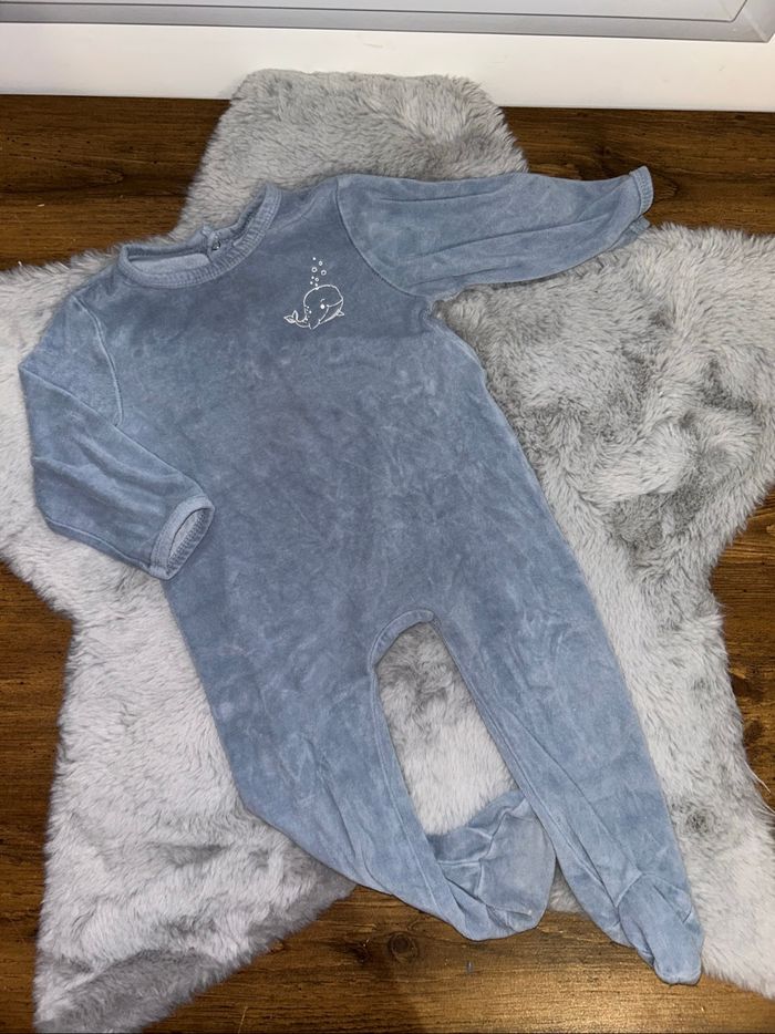 Pyjama 1 pièce bleu baleine - 24 mois
