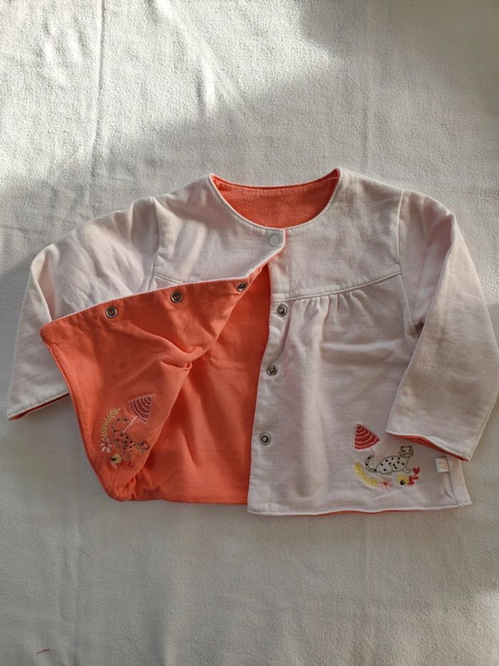 Gilet réversible "La cie des petits" 12mois - photo numéro 2