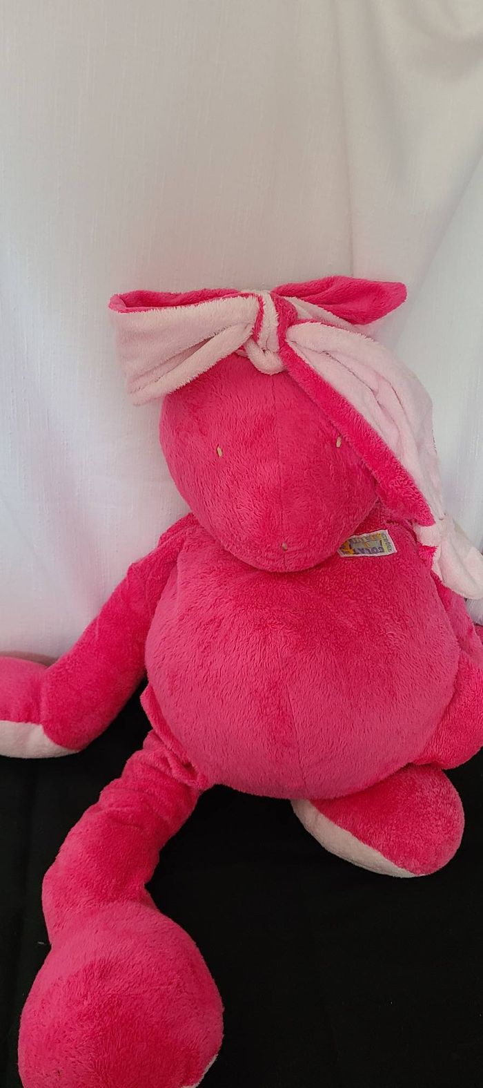 Grand Doudou lapin rose TARTINE ET CHOCOLAT 50 cm