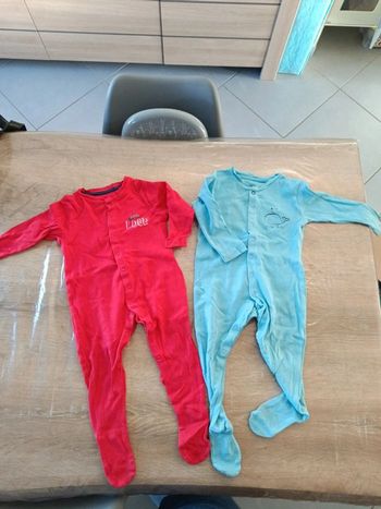 Lot 2 pyjamas fin garçon 9/12mois