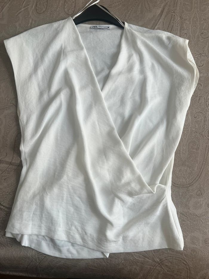 Blouse cache cœur blanche