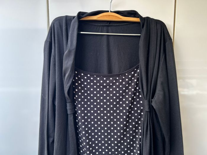 Tee-shirt noir à pois blancs - Taille 50/52 - photo numéro 2