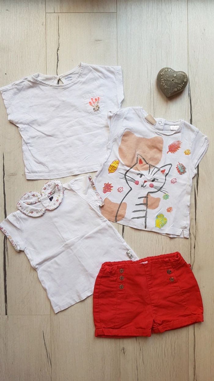 Ensemble 4 pièces estival fille 18mois