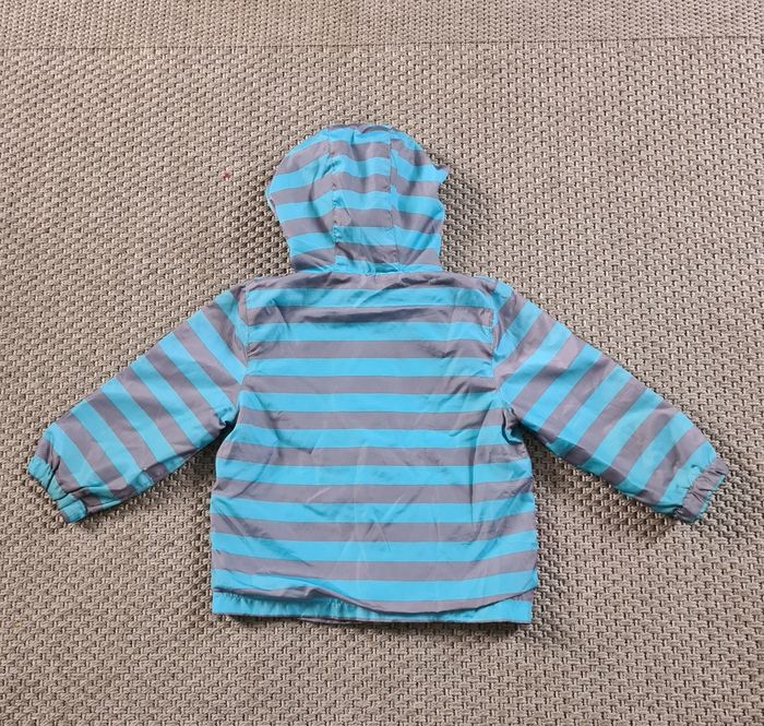 Imperméable rayé bleu et gris léger - 24 mois - photo numéro 3