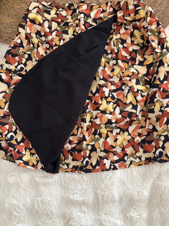 Jupe à motifs papillon orangée Molly Bracken taille L - photo numéro 4
