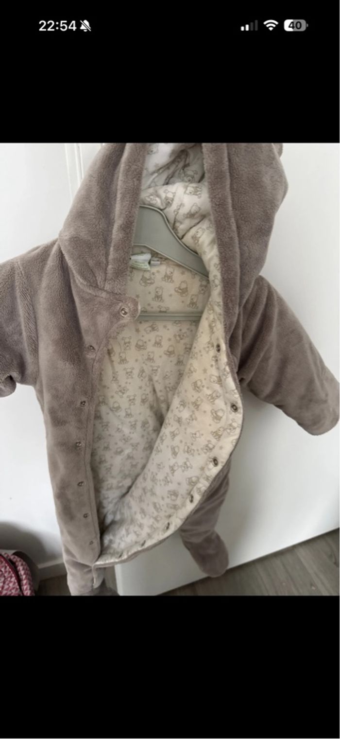 Manteau combinaison bebe disney winnie l’ourson 3-6 mois - photo numéro 2