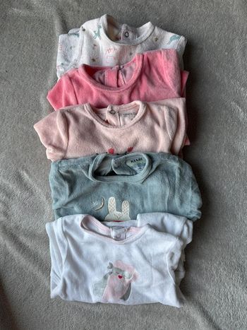 Lot de 5 pyjamas velours 6 mois