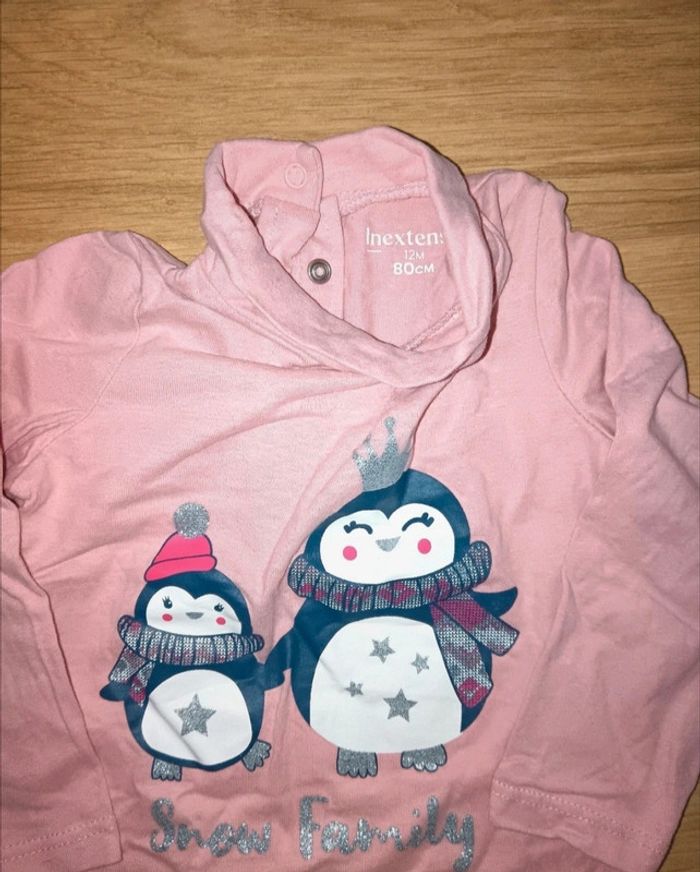 Col roulé pingouins pailleté 12 mois neuf - photo numéro 2