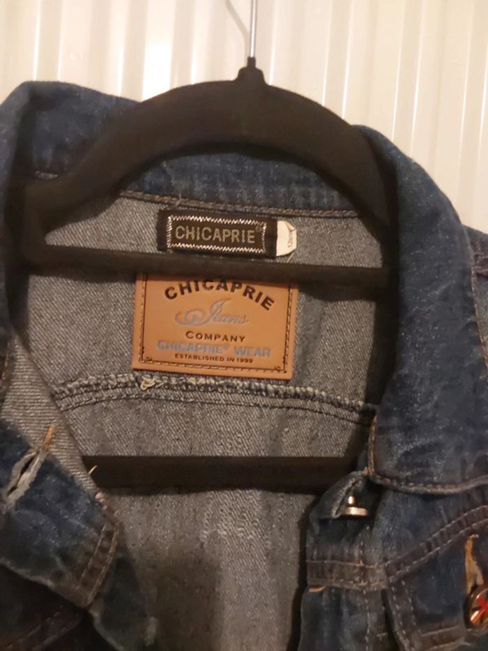 Veste en jean fille 10 ans bleu marine - photo numéro 2