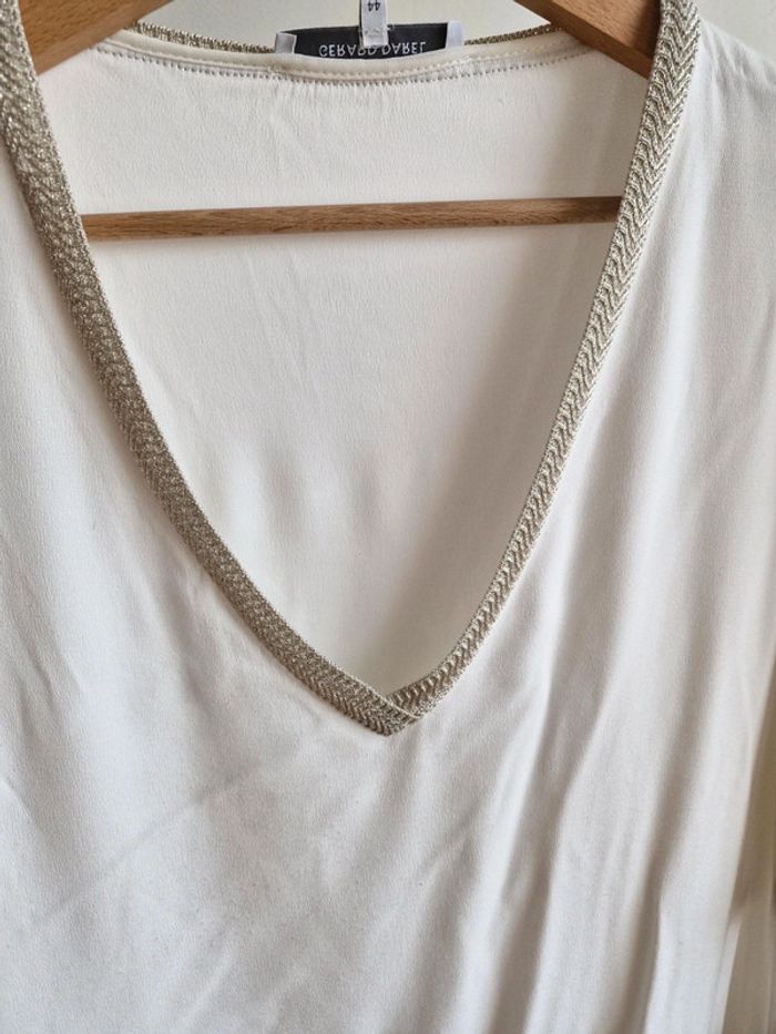 Gérard Darel robe fluide écru liseré doré - photo numéro 6