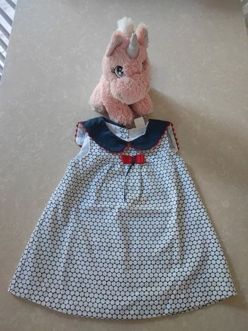 🌸 adorable robe 👗 style marinière 24 mois