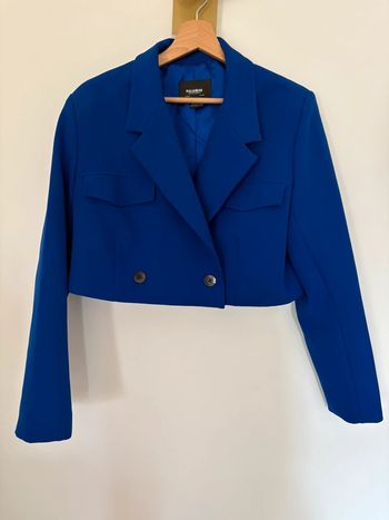 Blazer court bleu roi