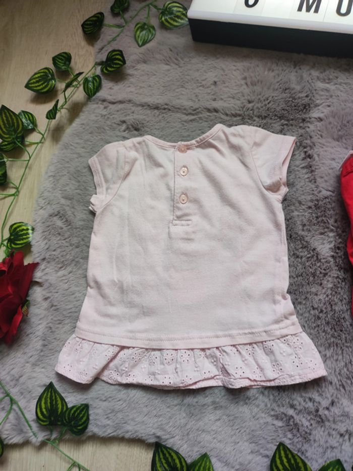 Ensemble rose et rouge manches courtes orchestra 6 mois - photo numéro 4