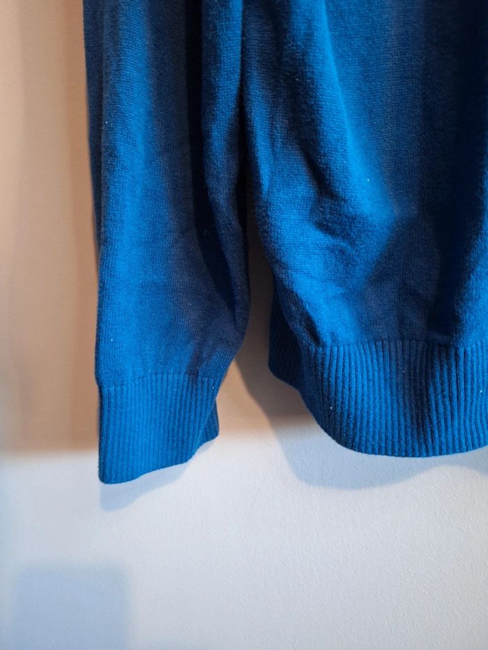 Pull tommy hilfiger bleu homme - taille XL - col V - coton - photo numéro 5