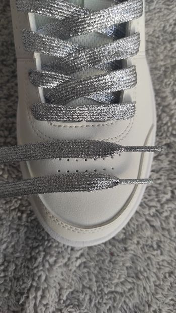 ✨ Shoe Laces Glitter argentés – Lacets plats à paillettes 120 cm