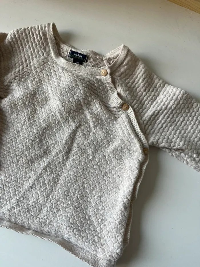 Gilet cache cœur beige bébé mixte - photo numéro 2