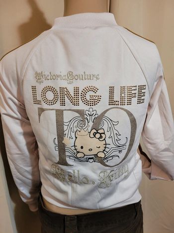 Sweat zippé blanc doré Hello Kitty