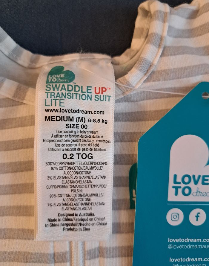Combinaison de transition Swaddle Up Love to Dream taille M TOG 0.2 - photo numéro 2