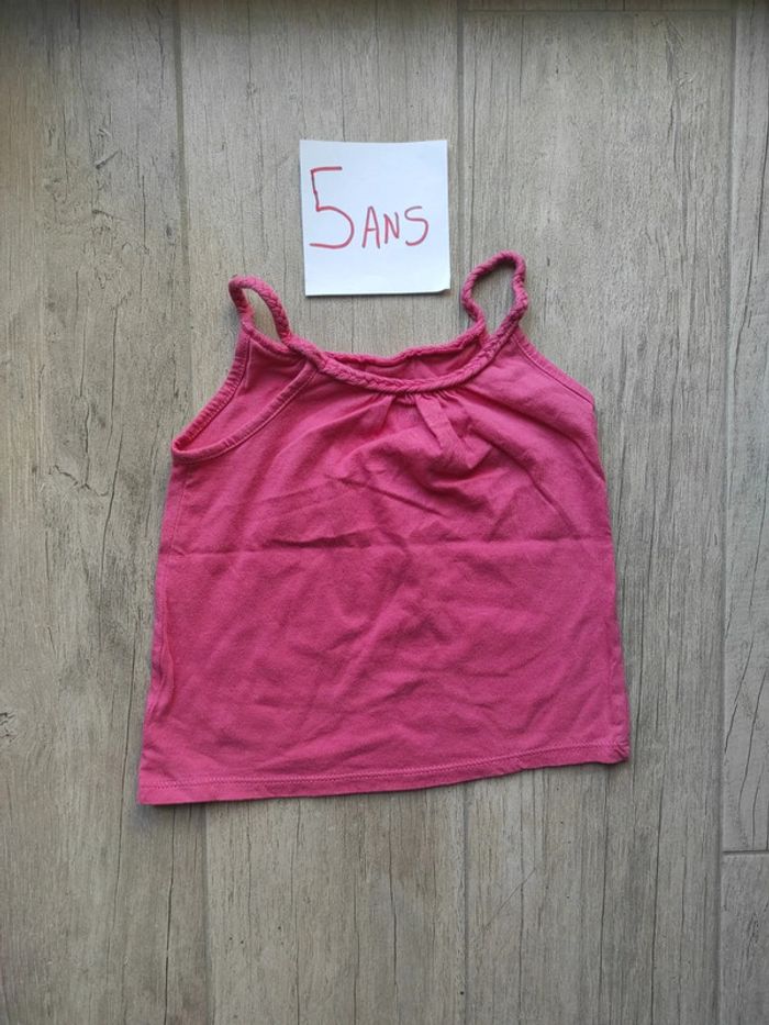 Débardeur rose papillons 5 ans - photo numéro 2