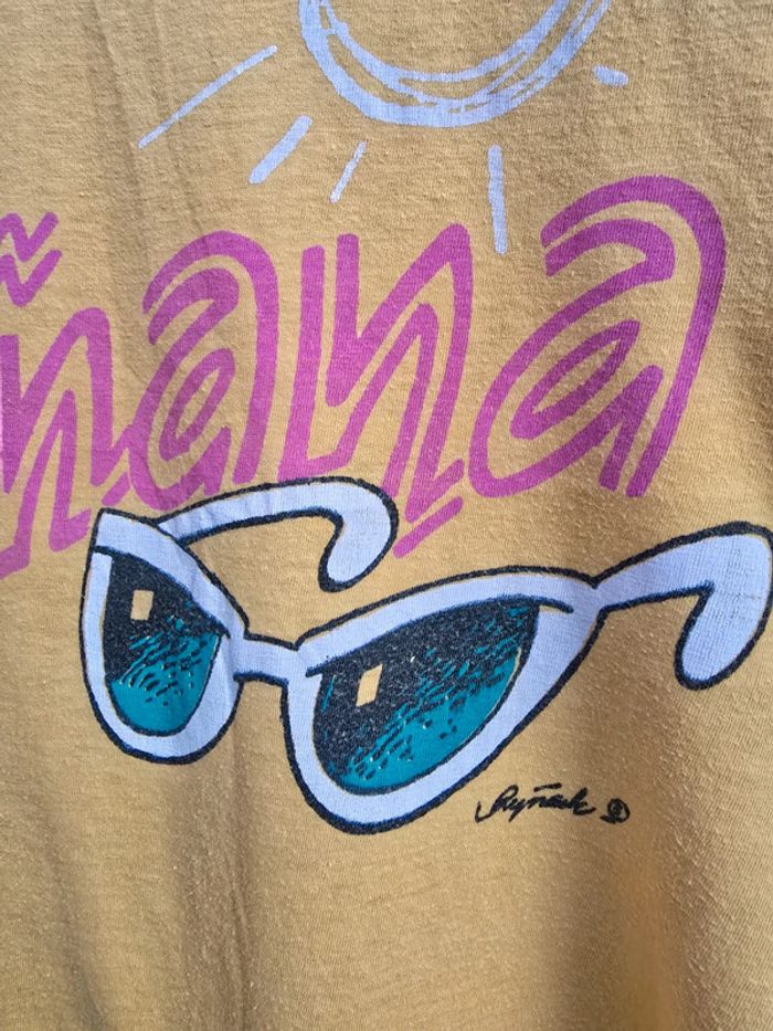 Long Tee-shirt plage imprimé 🍒vintage 70🍒taille unique voir mesures descriptif - photo numéro 4
