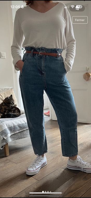 JEAN TAILLE HAUTE CACHE CACHE T38