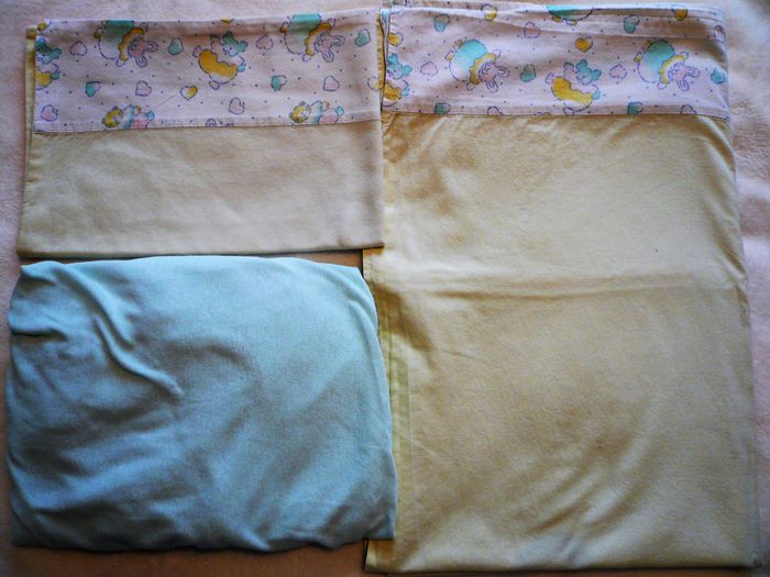 Parure drap jaune pour lit 60cm x 120cm