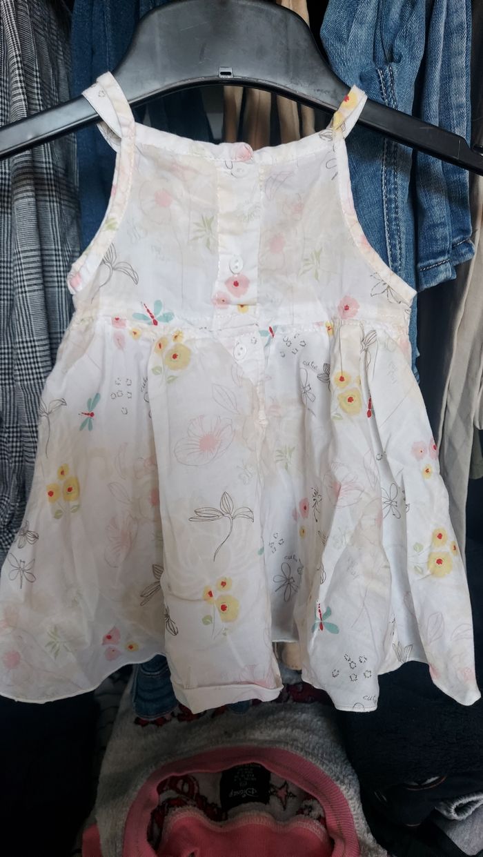 Robe blanche fleurie 74cm Baby club - photo numéro 2