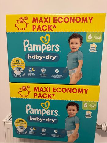Les couches Pampers taille 6 en baby dry