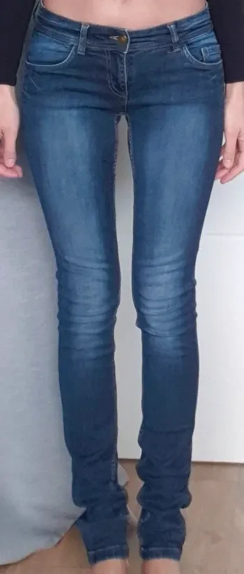 Jeans slim denim bleu foncé, taille 36, Promod