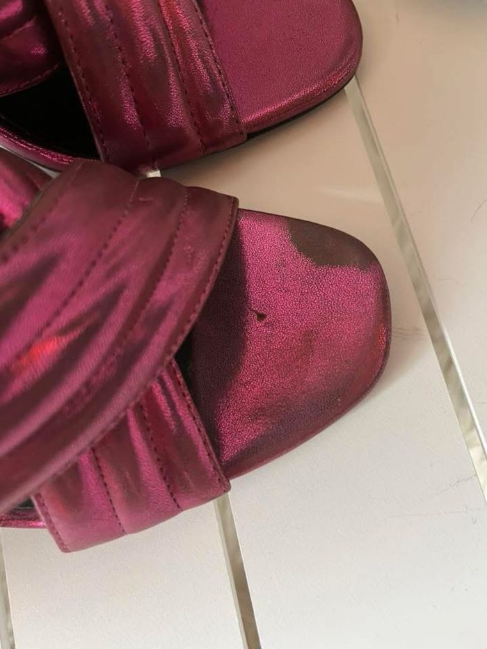 Sandales ouvertes talons violet foncé brillante T40 Atmosphère BE 👡 - photo numéro 4