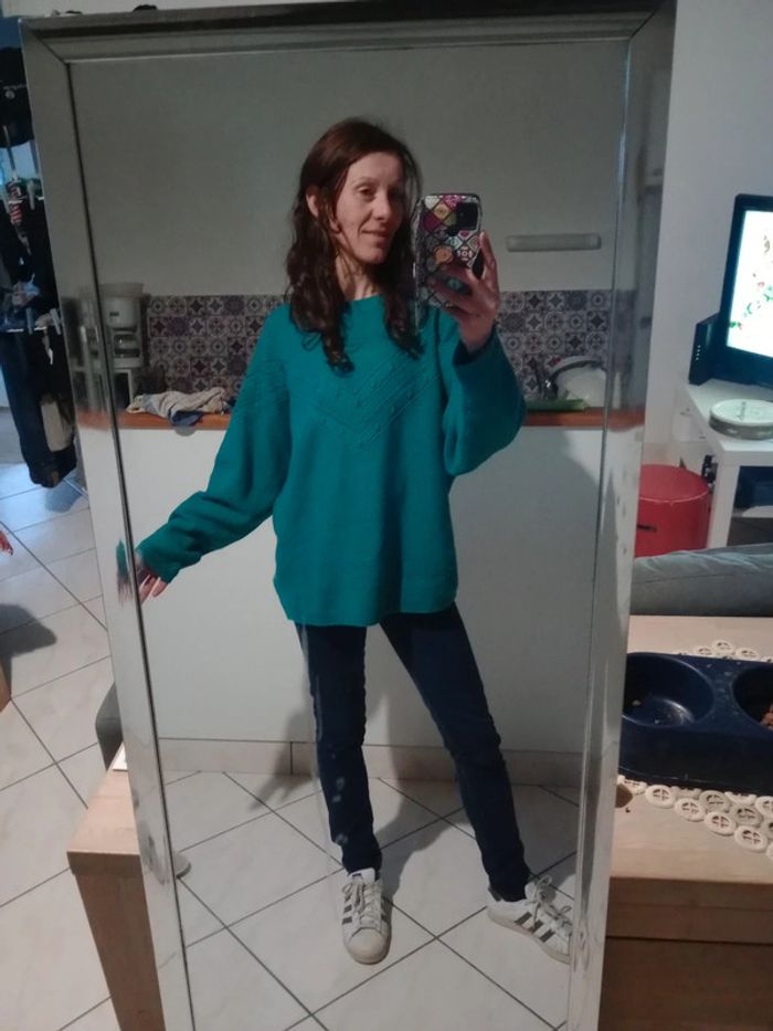 Pull femme taille 5 vert émeraude p - photo numéro 8
