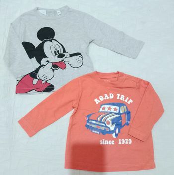 Disney Tex lot 2 t shirts Mickey voiture 6 mois