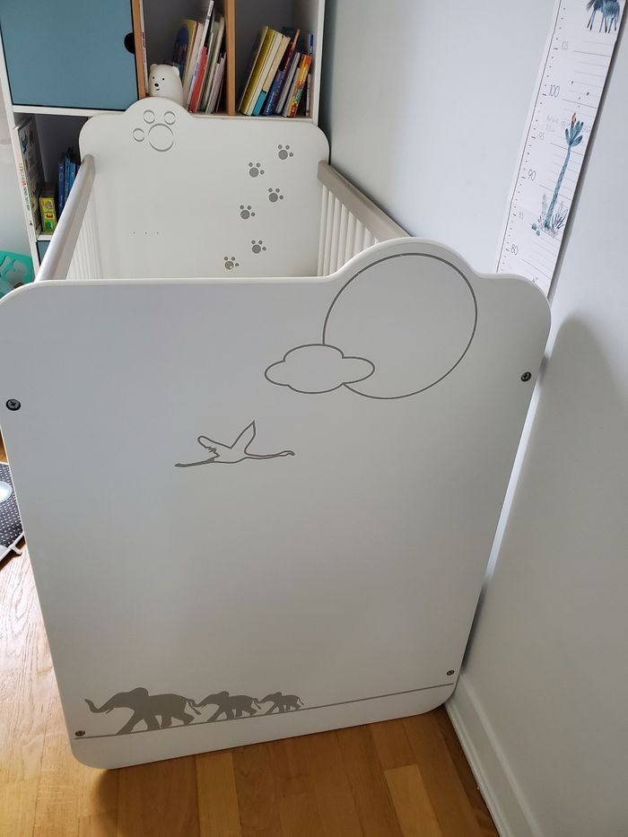 Lit bébé bois blanc - photo numéro 2