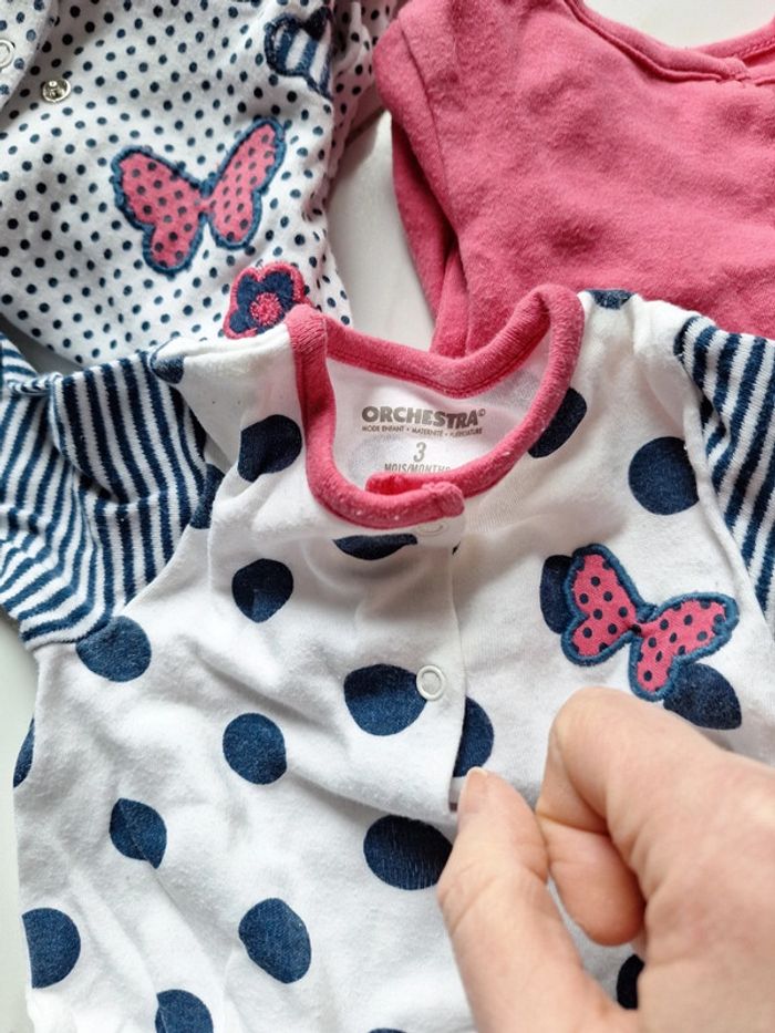 Lot 3 pyjamas coton 3 mois orchestra - photo numéro 4