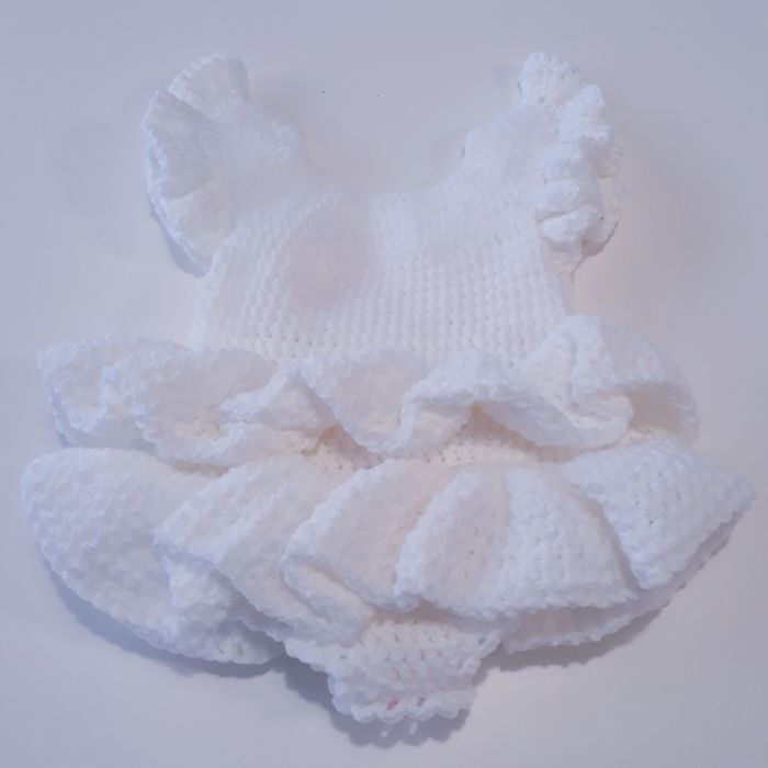 Vêtement bébé fille barboteuse crochet dentelle noeud satin rose 6 mois - photo numéro 4