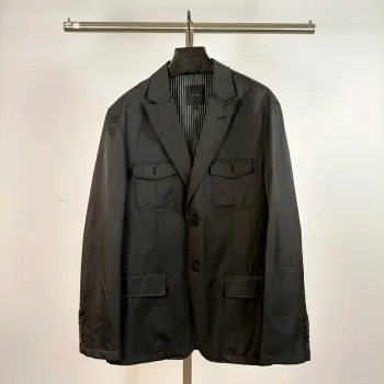 Veste de costume noir Izac- Taille L Coton et polyamide A485