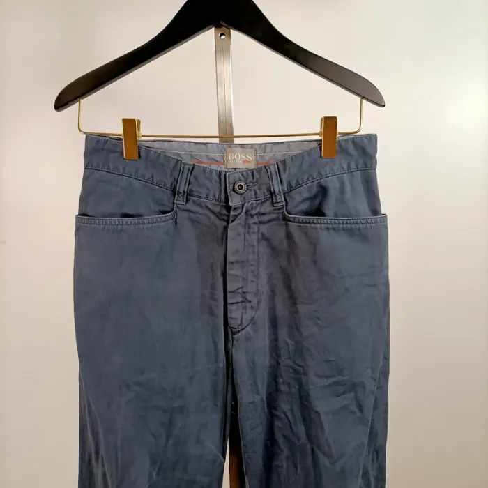 Pantalon homme Hugo Boss Sport bleu foncé coton 100% coupe droite taille 44 A1415 - photo numéro 2