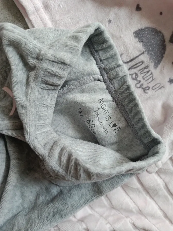 Lot de 3 pyjamas velours tape à l'oeil 1 mois - photo numéro 6