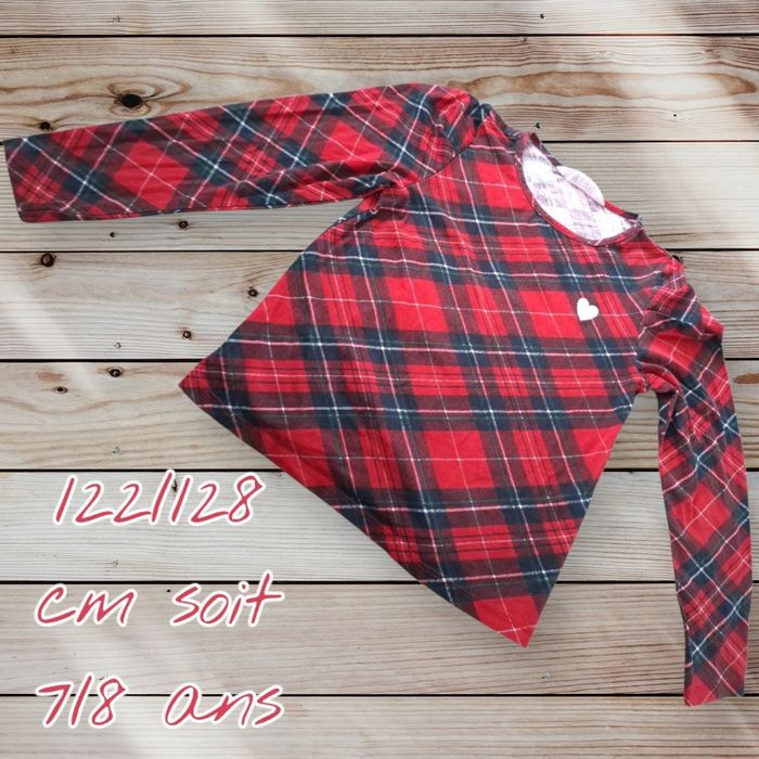 🌟🧡 Canon petit haut H&M style écossais – 7/8 ans 🧡🌟 - photo numéro 1