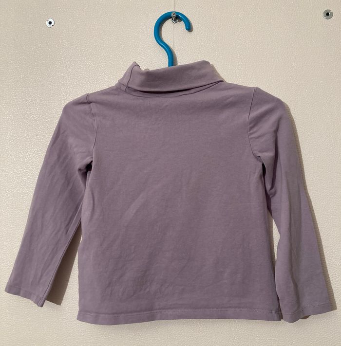 Tee-shirt manches longues avec col, sous pull brodé flocons - photo numéro 3