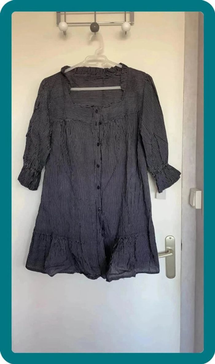 Tunique noire rayures