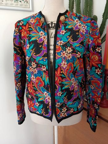 Veste matelassée multicolore vintage taille 38
