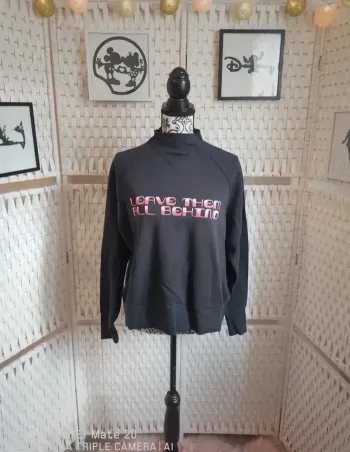 💕 Jolie Sweat col montant  ETAM "Leave Them All Behind" femme TL / 40💕