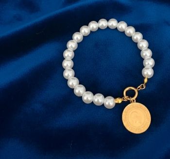 Bracelet  perle blanc ceyrek 