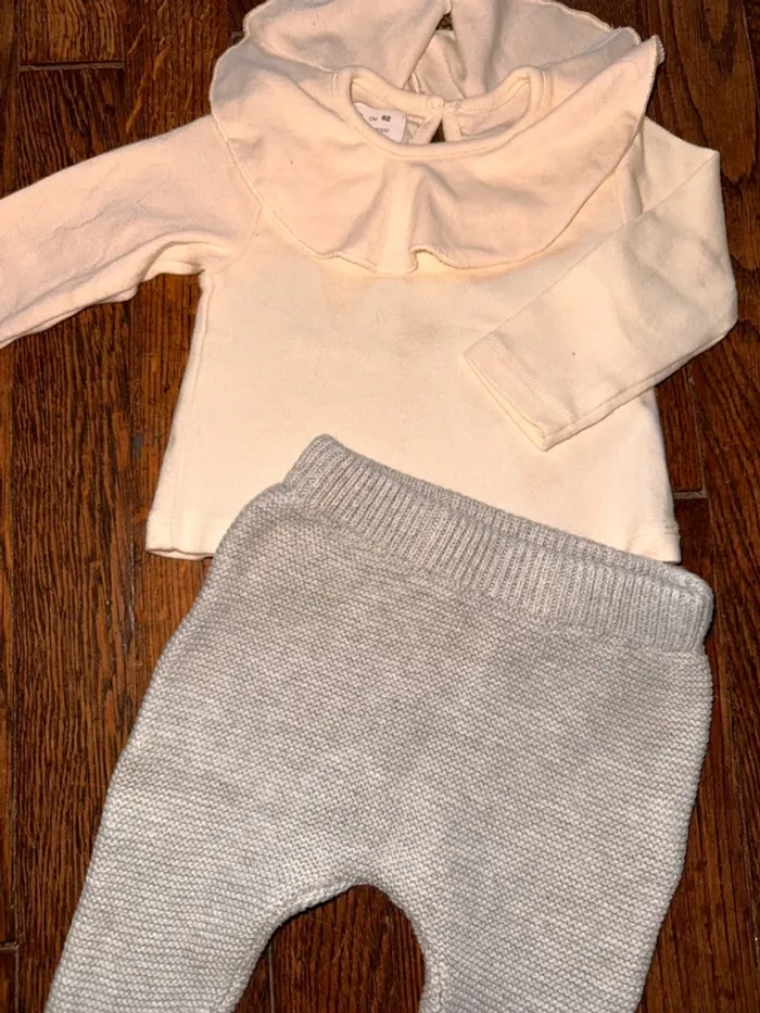 Haut Zara et bas en maille vertbaudet 3 mois - photo numéro 2