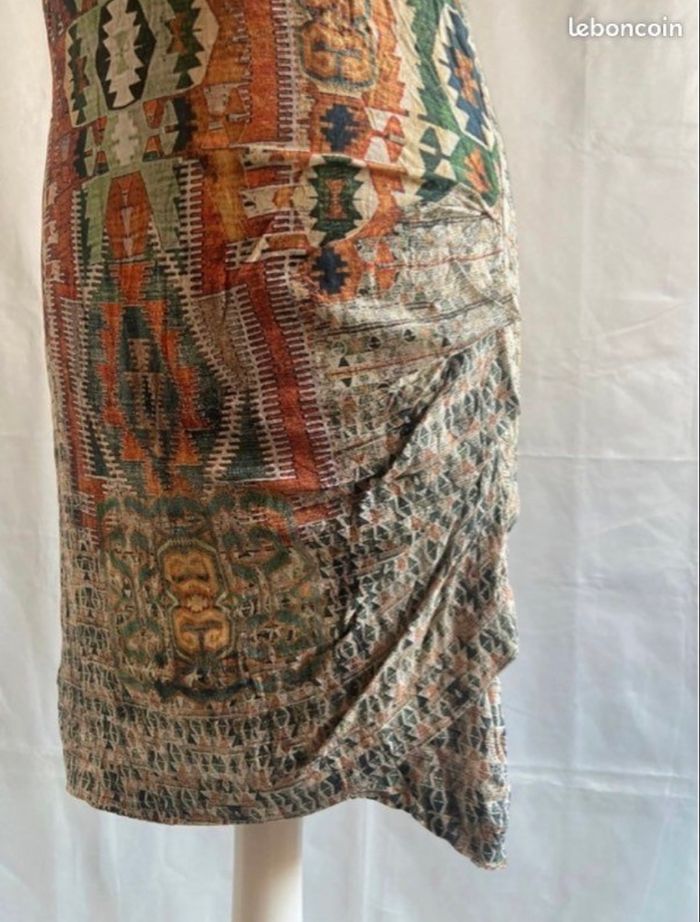 Robe motifs ethniques multicolores Démarquée taille 34 / XS - photo numéro 3