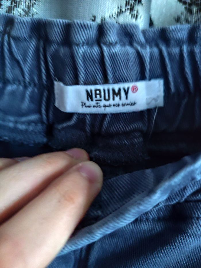 Pantalon en Jeans Mom Fit bleu / gris Naumy taille 40 - photo numéro 4
