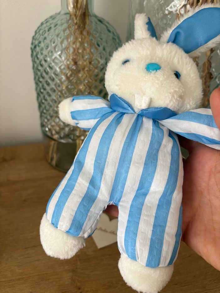 Peluche vintage lapin rayures Pampers - photo numéro 6