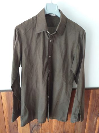 Chemise manches longues marron