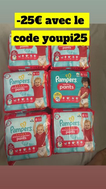 Six paquets de couches culottes taille 6